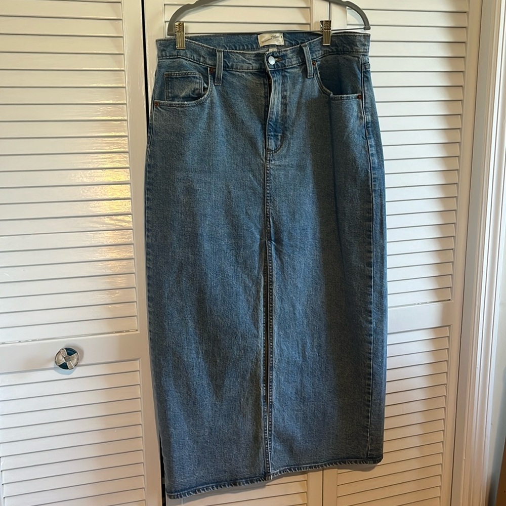 Universal Thread maxi denim skirt with front slit